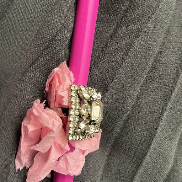 Vintage Prong Set Clear Rhinestone Cocktail Ring Juliana? Adjustable - Picture 9 of 11